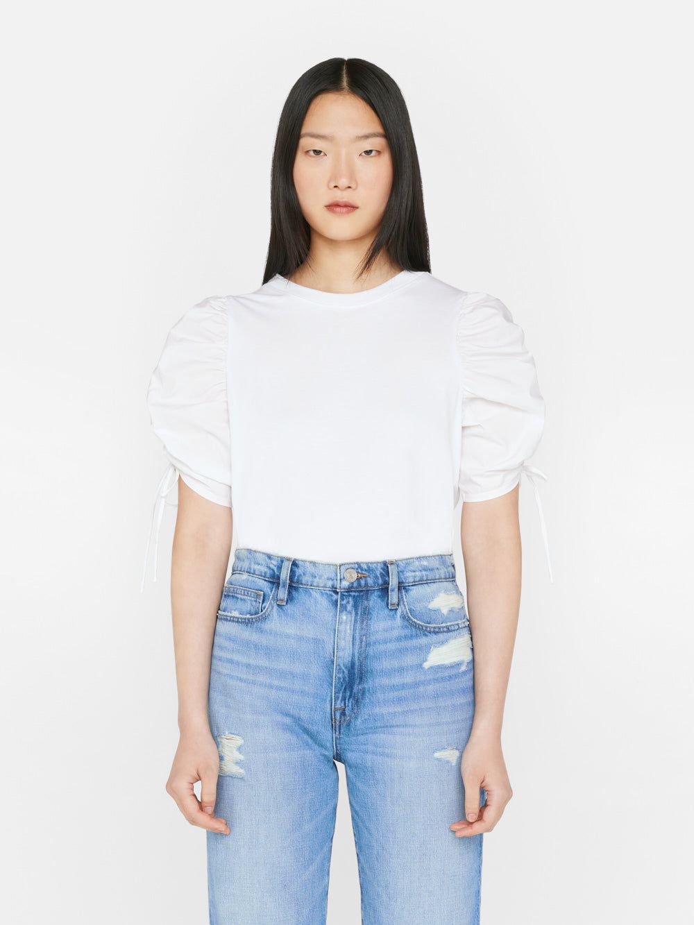 Ruched Tie Sleeve Tee -- Blanc sold by Frame Denim product image thumbnail 2