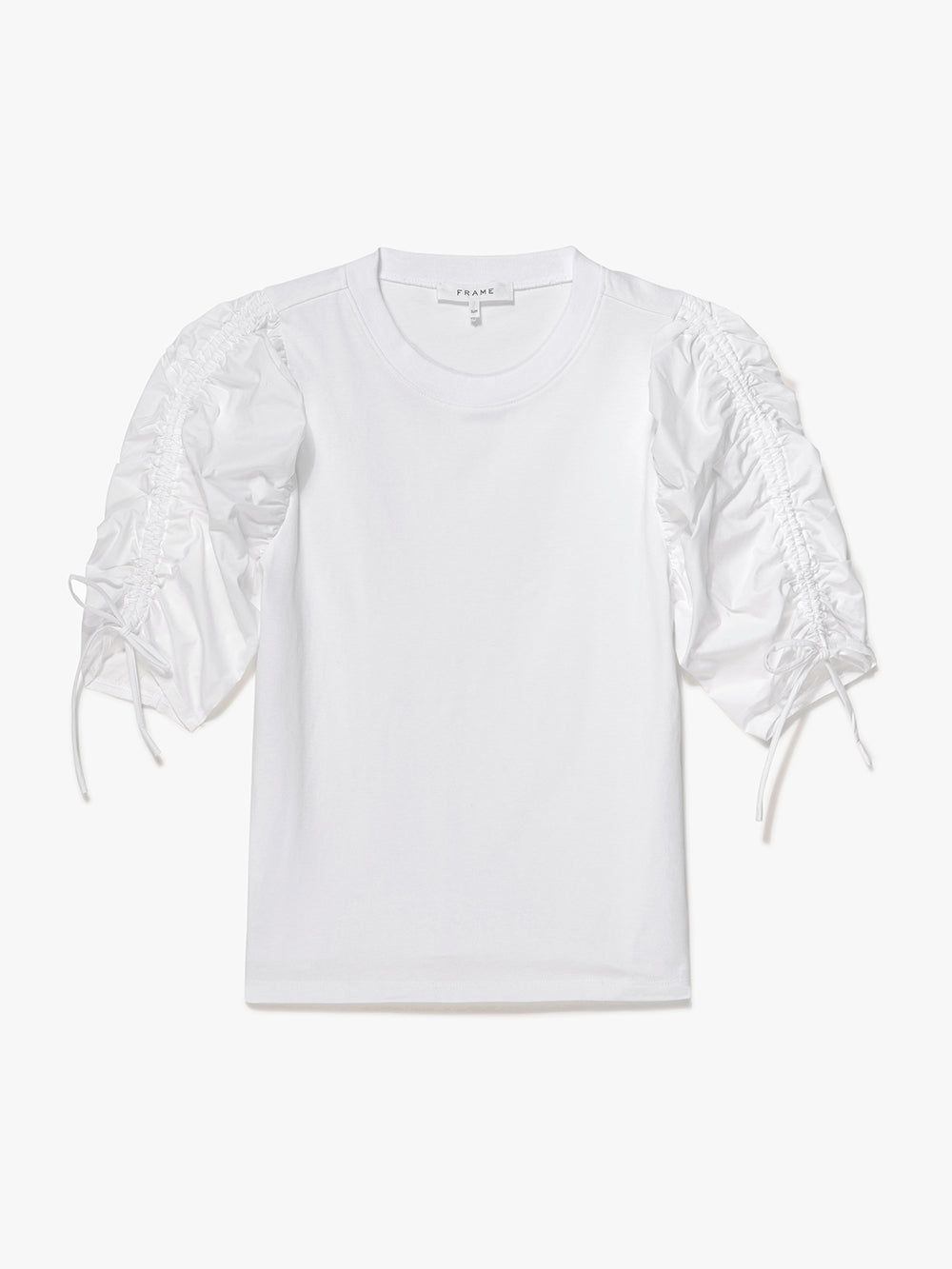 Ruched Tie Sleeve Tee -- Blanc sold by Frame Denim