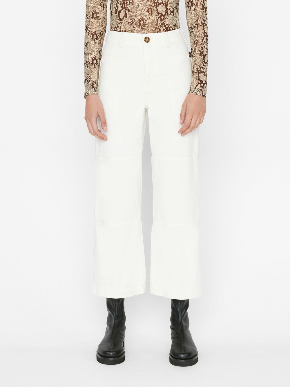 Oversized Pocket Utility Pant -- Blanc sold by Frame Denim