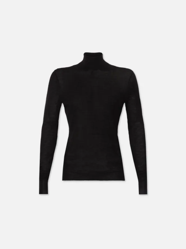 Slim Turtleneck -- Black sold by Frame Denim