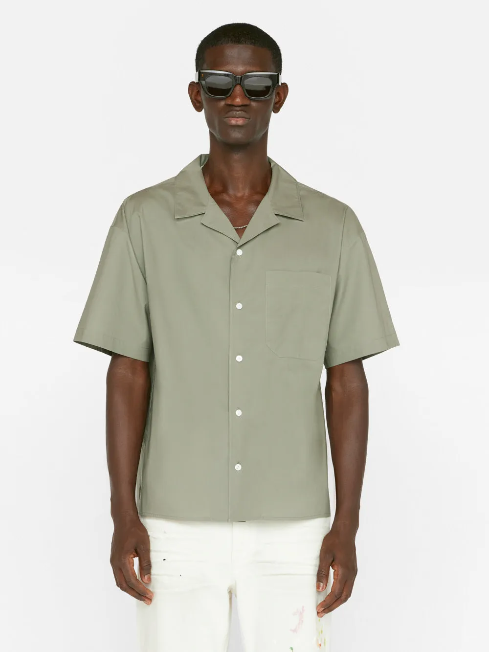 Soft Cotton Camp Collar Shirt -- Desert Sage sold by Frame Denim product image thumbnail 3