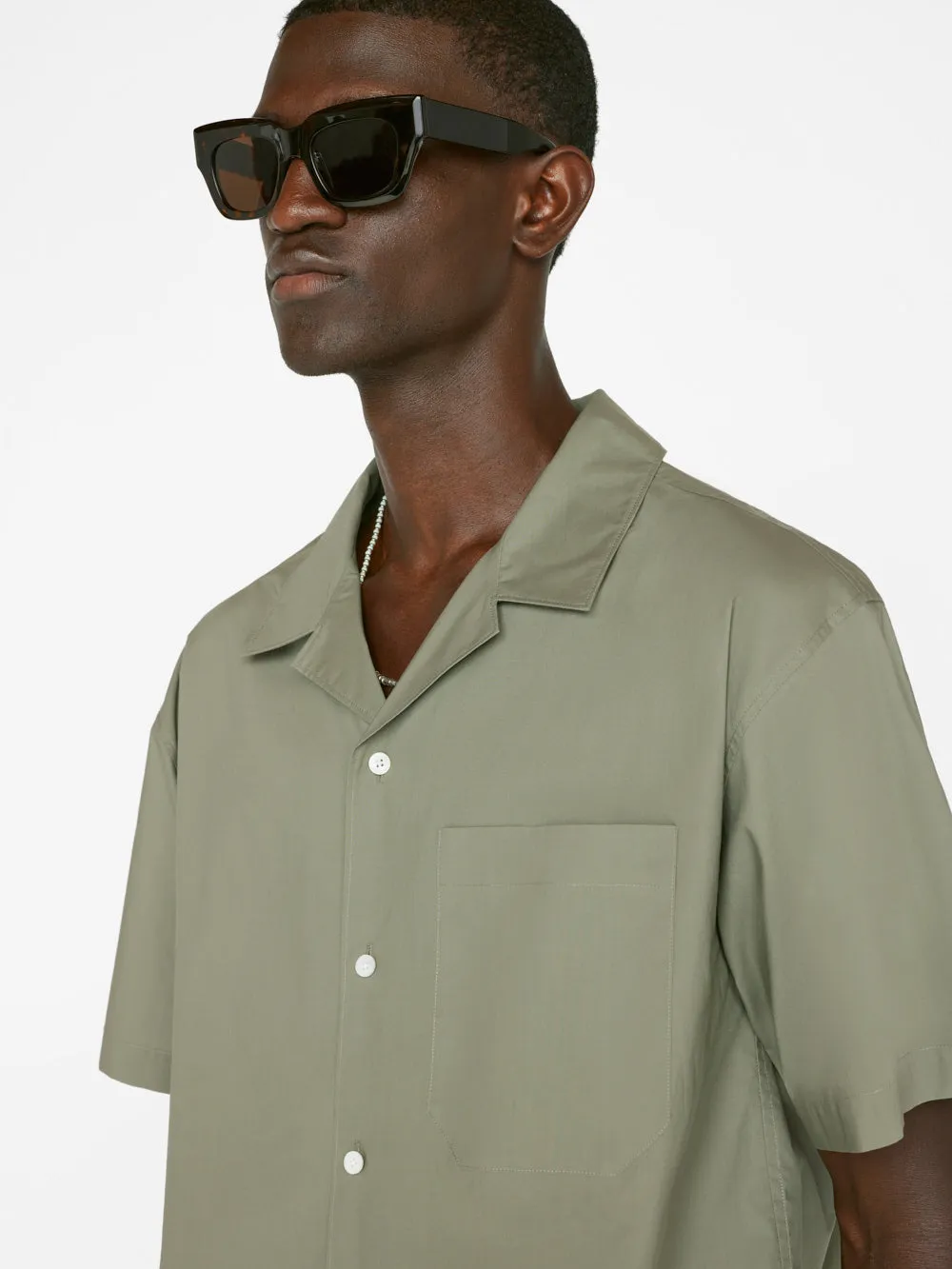 Soft Cotton Camp Collar Shirt -- Desert Sage sold by Frame Denim product image thumbnail 4