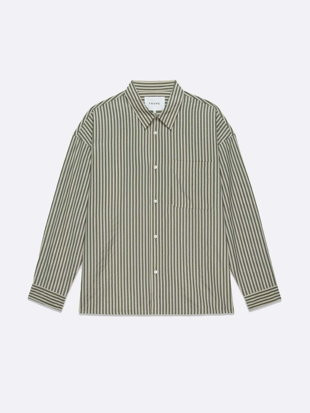 Relaxed Classic Shirt -- Dark Navy Stripe sold by Frame Denim