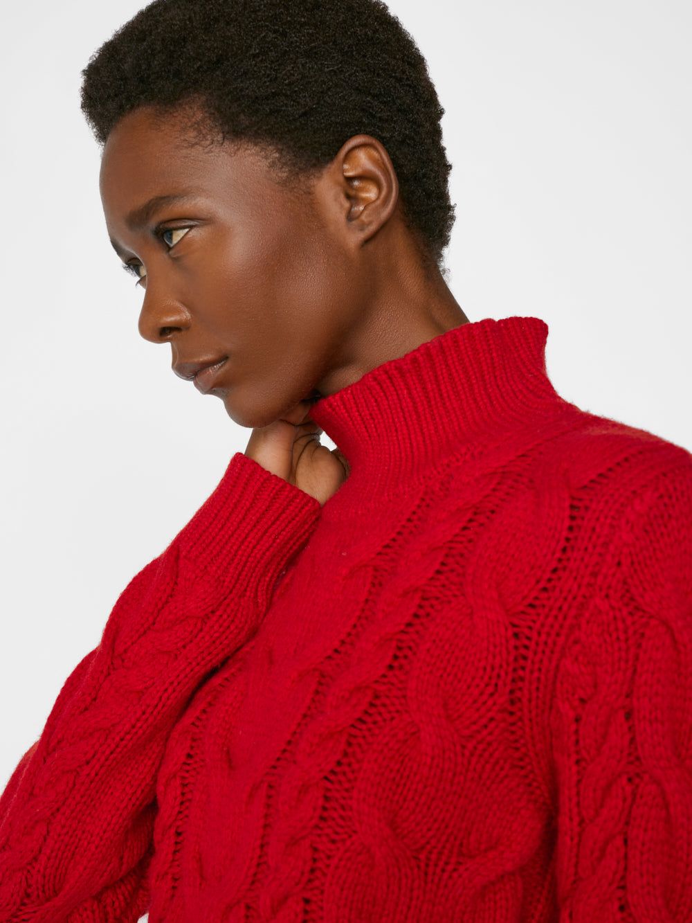 Chunky Cable Turtleneck -- Garnet sold by Frame Denim product image thumbnail 5