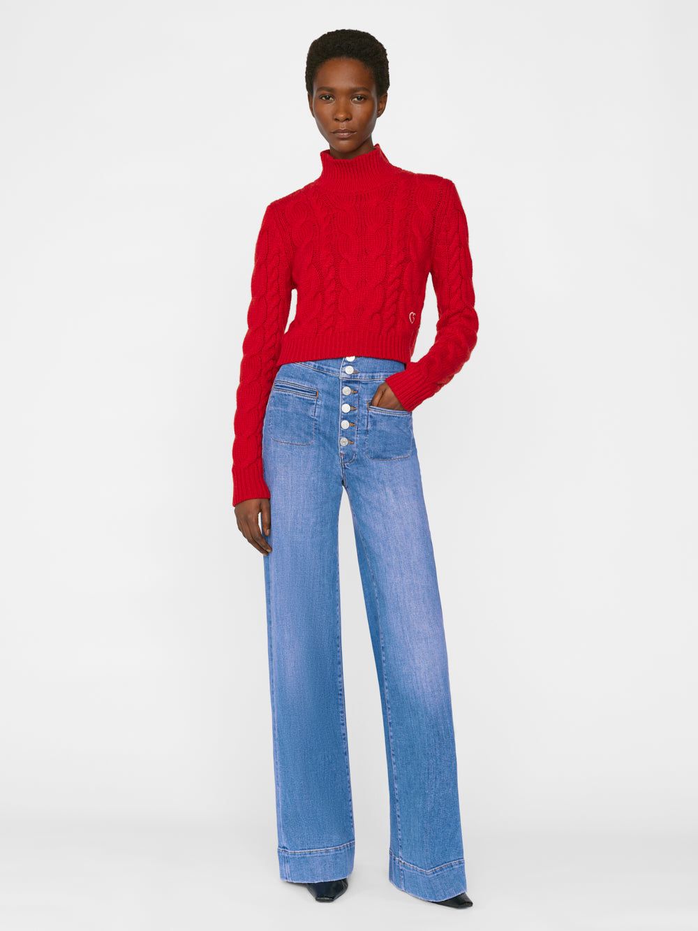 Chunky Cable Turtleneck -- Garnet sold by Frame Denim product image thumbnail 2
