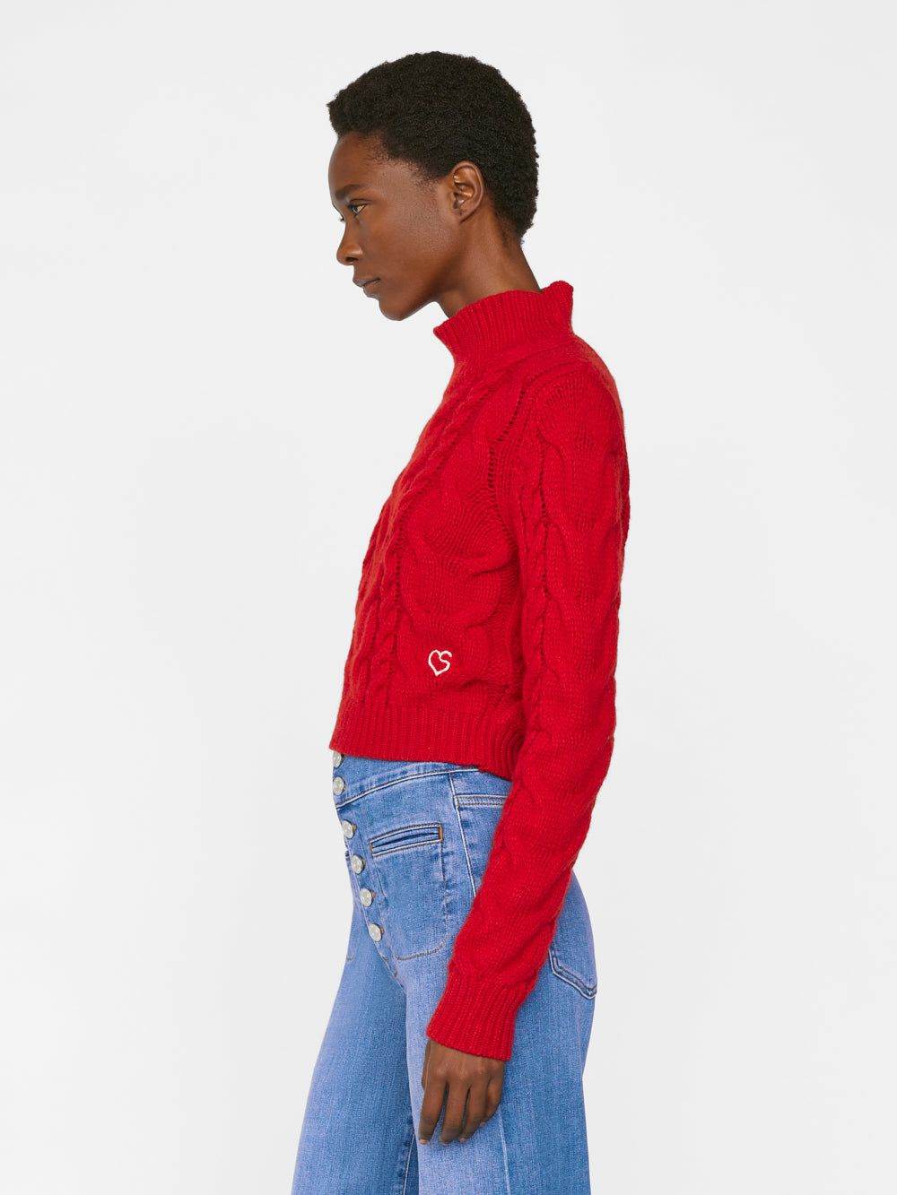 Chunky Cable Turtleneck -- Garnet sold by Frame Denim product image thumbnail 7