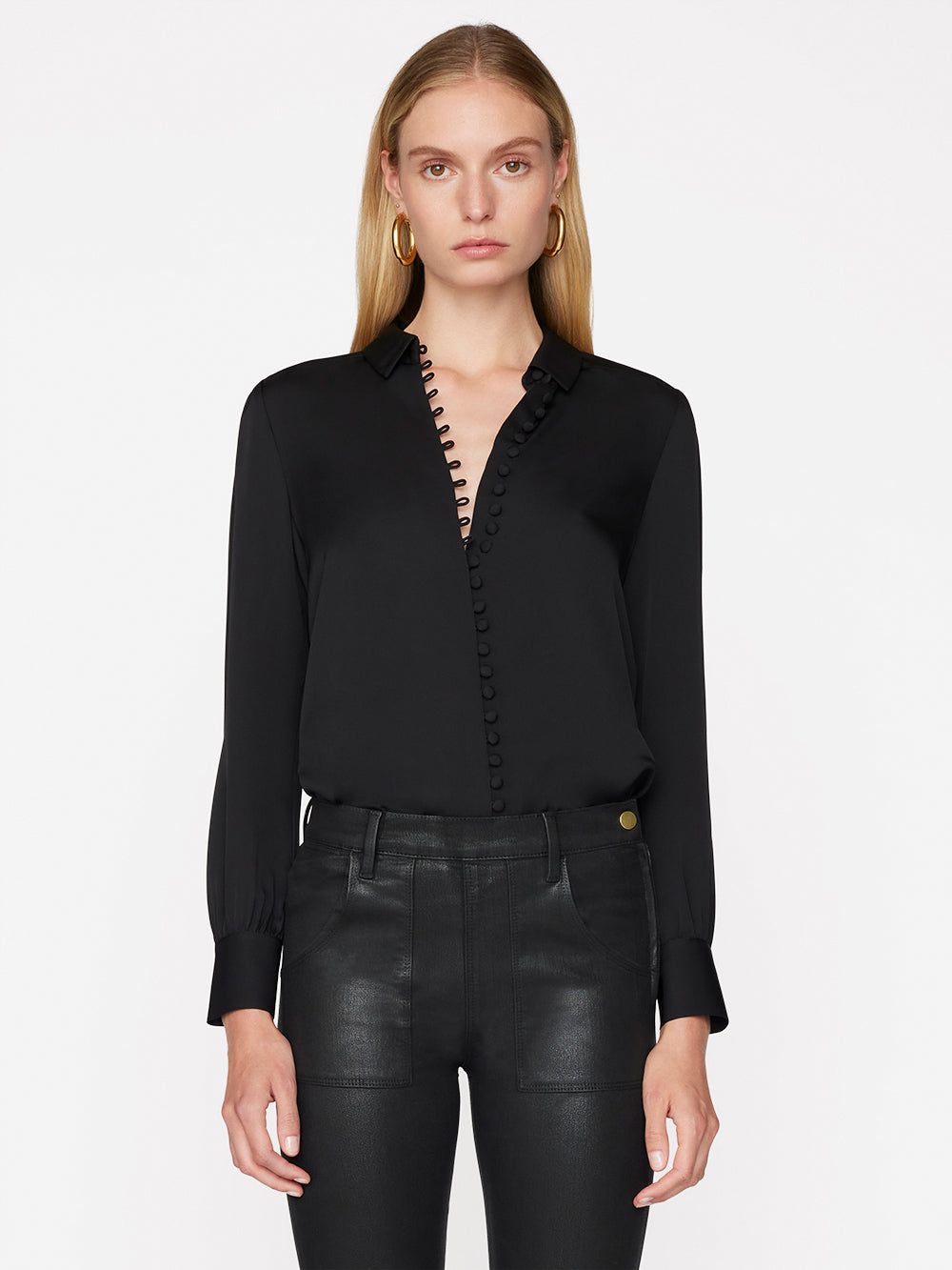 Le Victorian Button Up -- Noir sold by Frame Denim