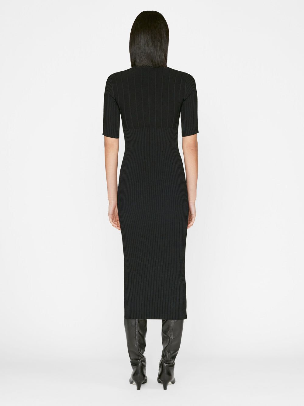 Mixed Rib Sweater Dress -- Noir sold by Frame Denim product image thumbnail 5