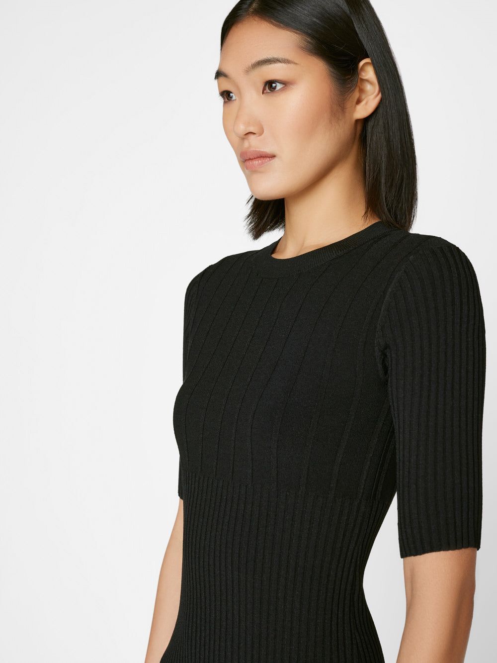 Mixed Rib Sweater Dress -- Noir sold by Frame Denim product image thumbnail 2