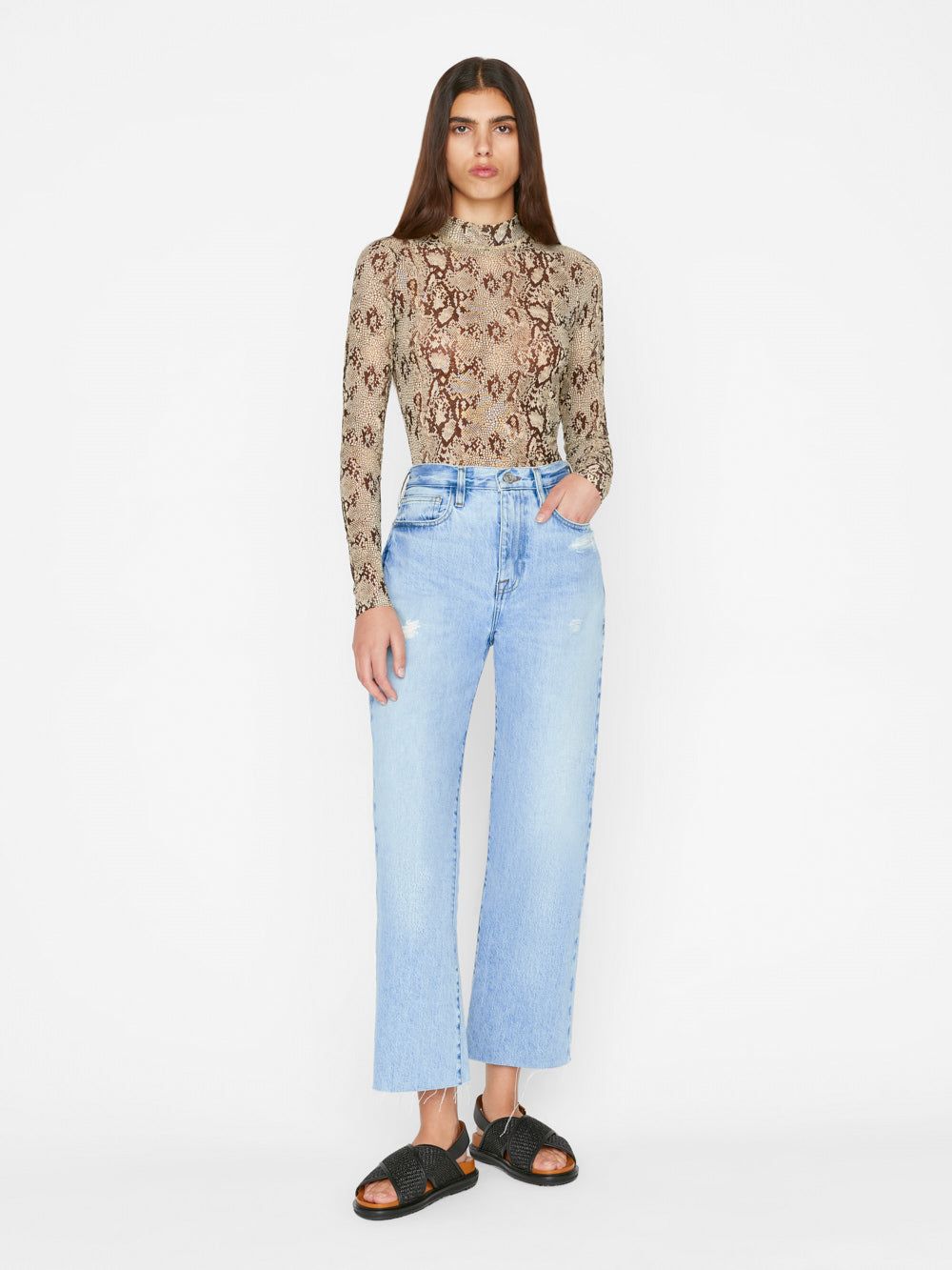 Le Jane Crop -- Rossum Rips sold by Frame Denim product image thumbnail 3