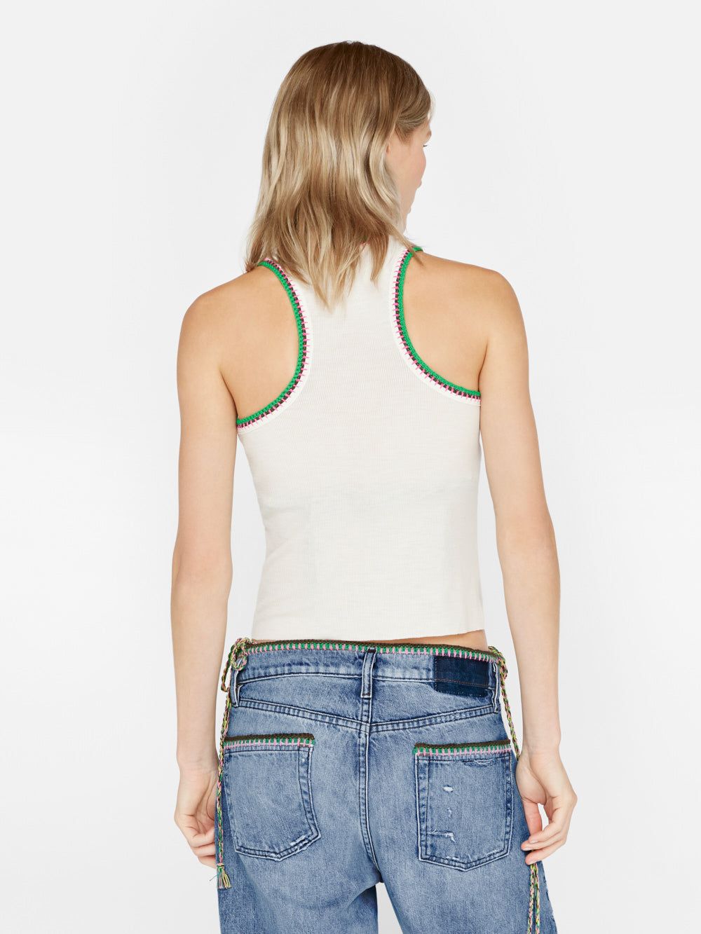 Crochet Trim Tank -- Blanc sold by Frame Denim product image thumbnail 7