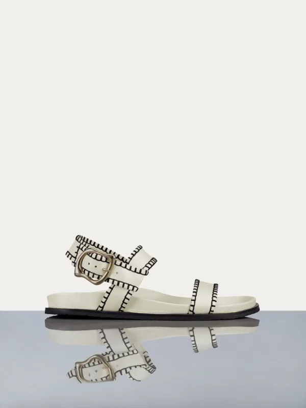Le Marcel Sandal -- Off White made by Frame Denim
