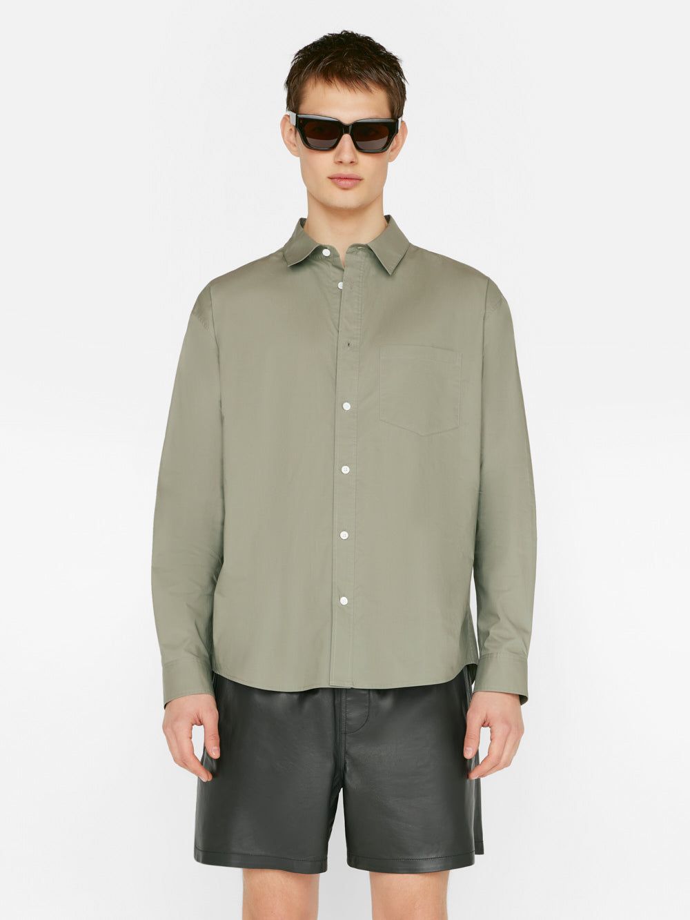 Soft Cotton Long Sleeve Shirt -- Desert Sage sold by Frame Denim product image thumbnail 3