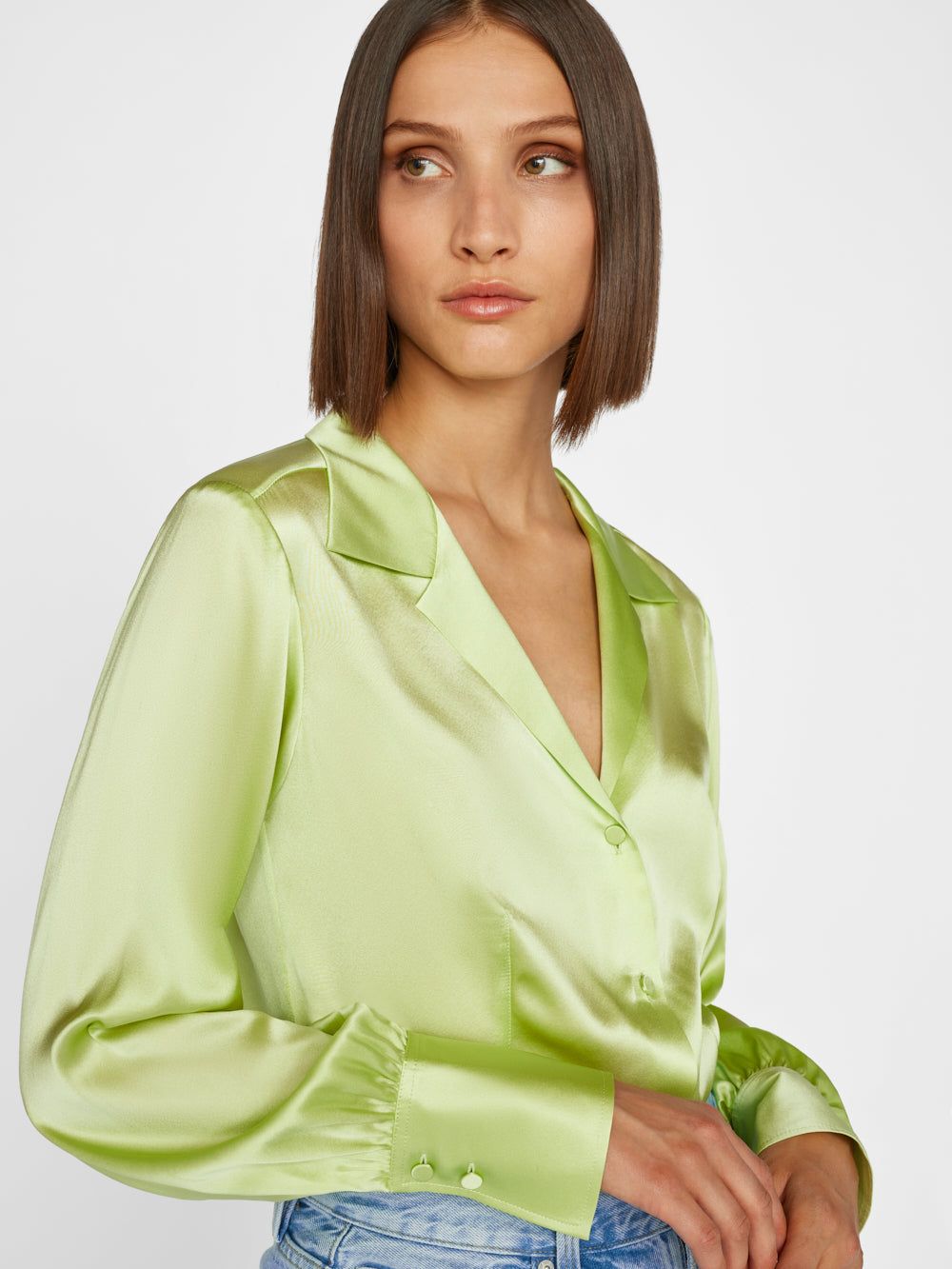 The Femme Shirt -- Bright Lime sold by Frame Denim product image thumbnail 4