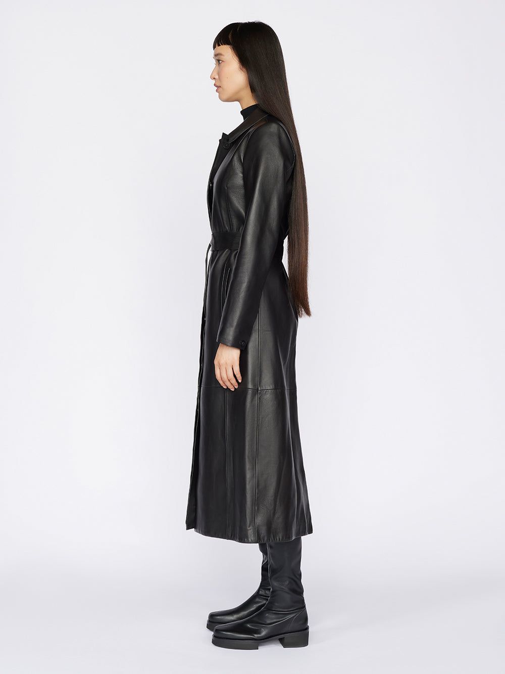 Clean Leather Trench -- Noir sold by Frame Denim product image thumbnail 5
