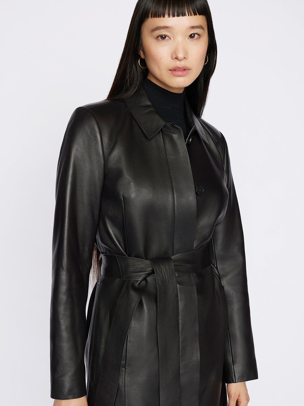 Clean Leather Trench -- Noir sold by Frame Denim product image thumbnail 2