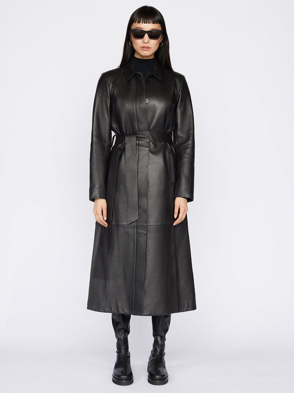 Clean Leather Trench -- Noir sold by Frame Denim product image thumbnail 3
