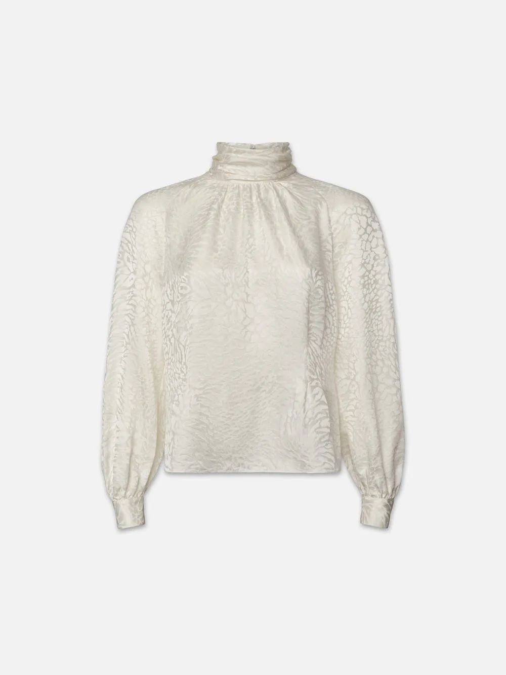 Foldover Mock Neck Blouse -- Off White sold by Frame Denim