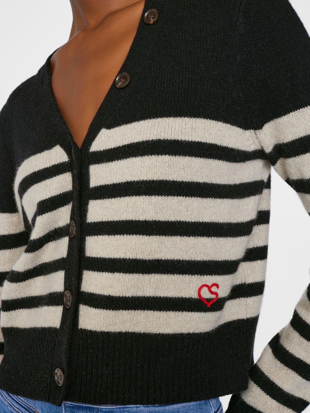 Cropped Cashmere Cardigan -- Noir Multi sold by Frame Denim product image thumbnail 5