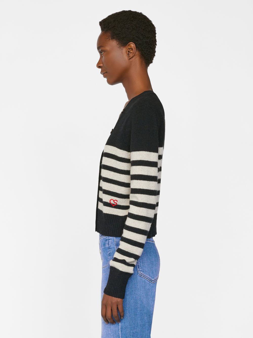 Cropped Cashmere Cardigan -- Noir Multi sold by Frame Denim product image thumbnail 7