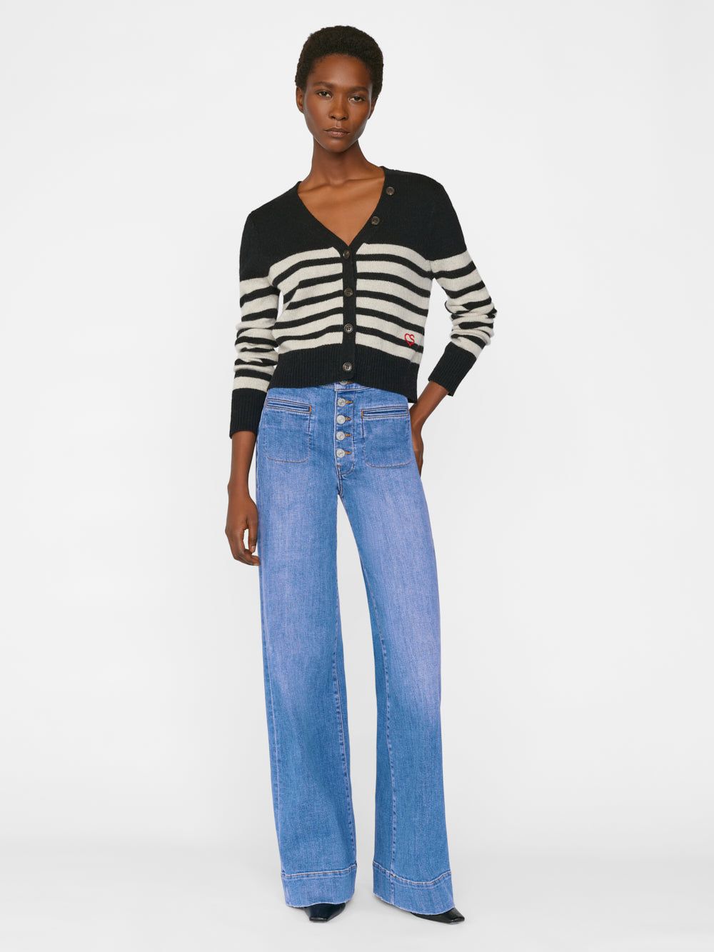 Cropped Cashmere Cardigan -- Noir Multi sold by Frame Denim product image thumbnail 2