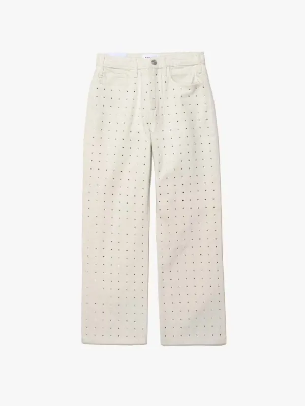 Rhinestone Le Jane Crop -- Bone sold by Frame Denim