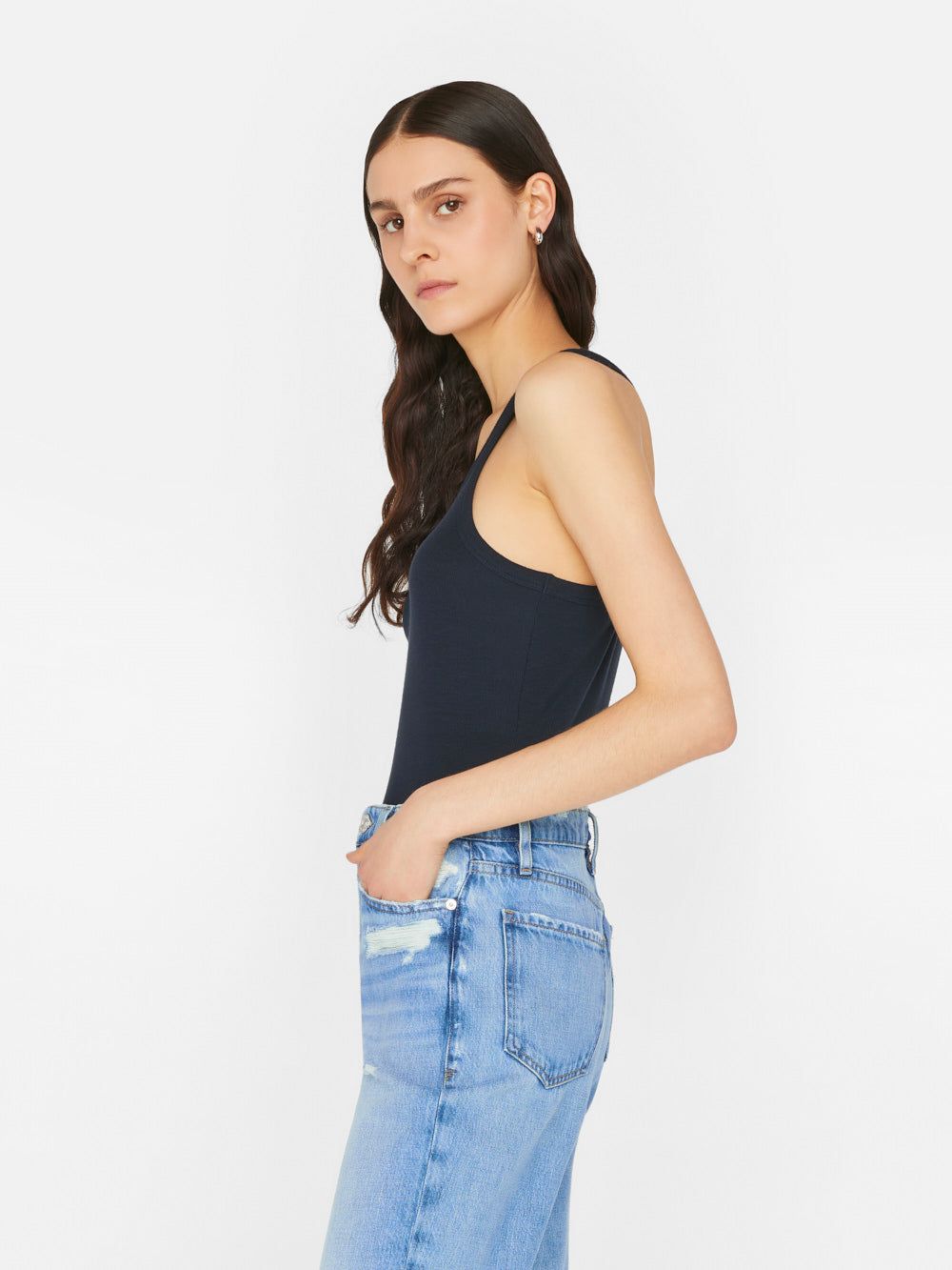 Modal Rib Cami -- Navy sold by Frame Denim product image thumbnail 5
