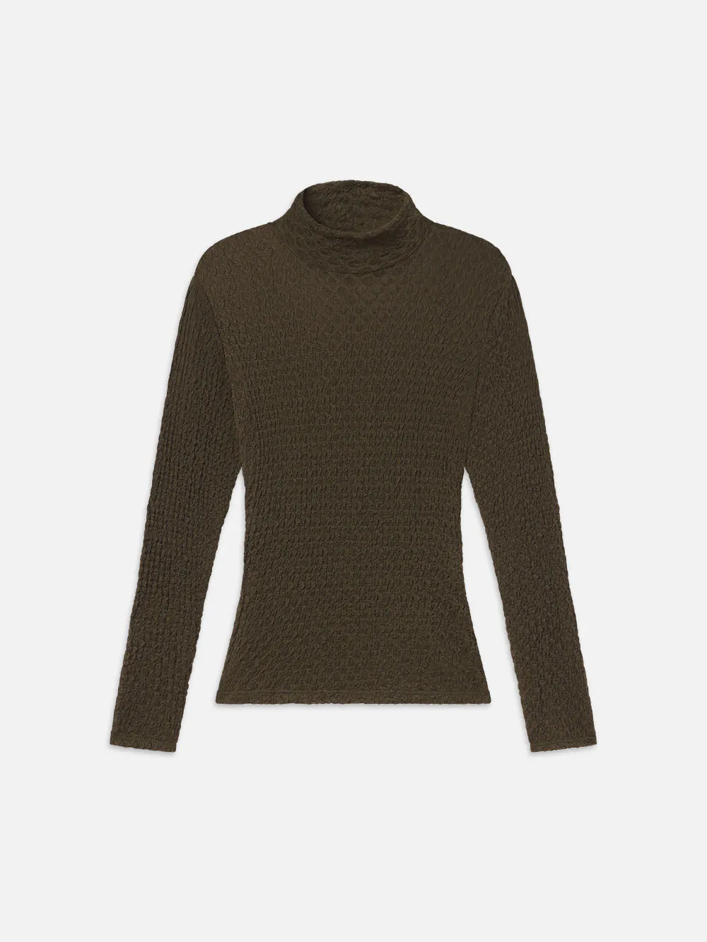 Mesh Lace Turtleneck -- Rich Military sold by Frame Denim
