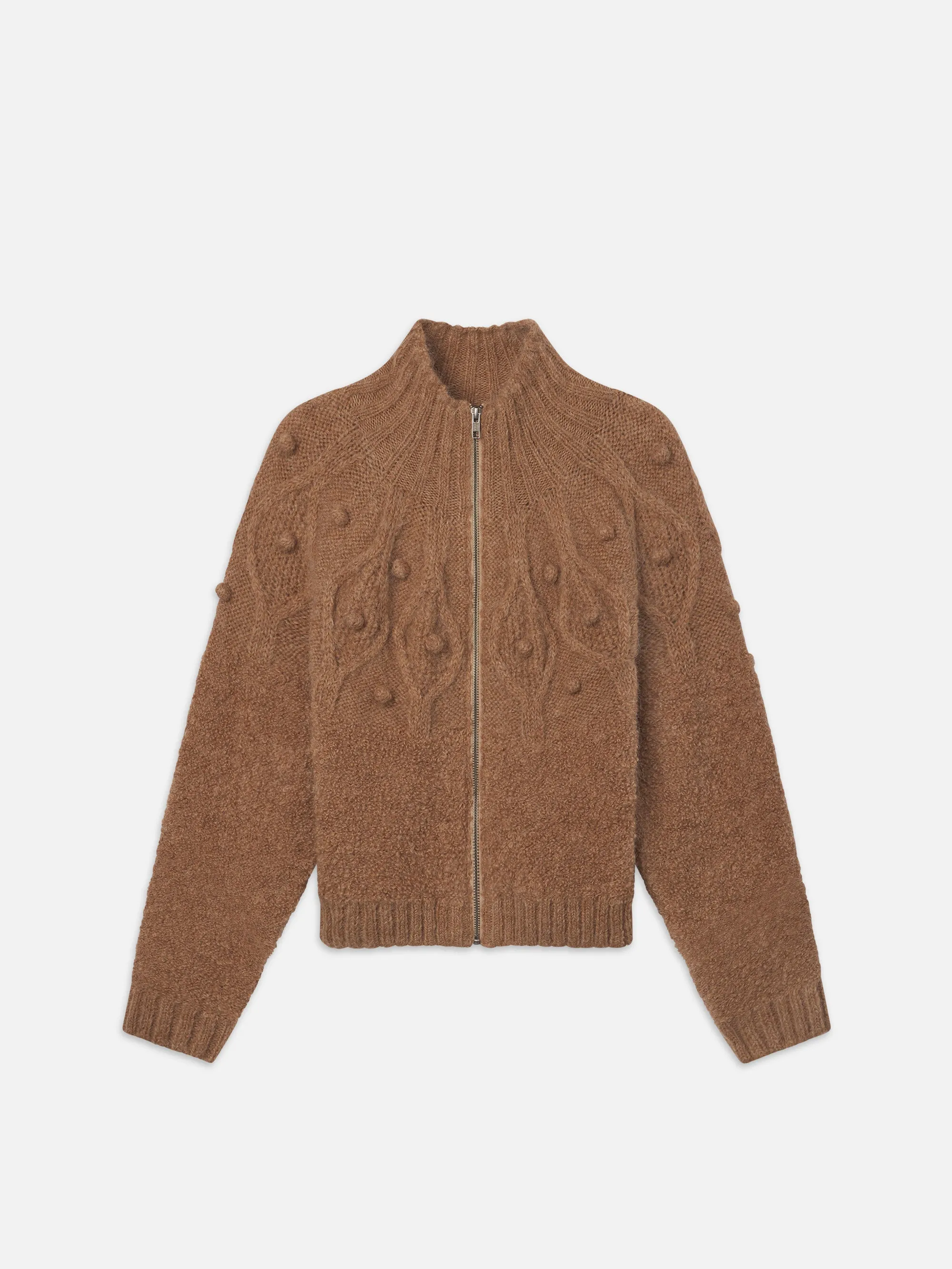 Popcorn Zip Cardi -- Mink sold by Frame Denim