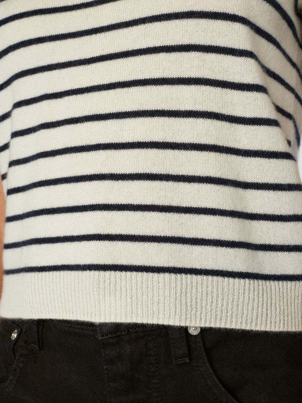 Ruched Sleeve Cashmere Sweater -- Off White Multi sold by Frame Denim product image thumbnail 4