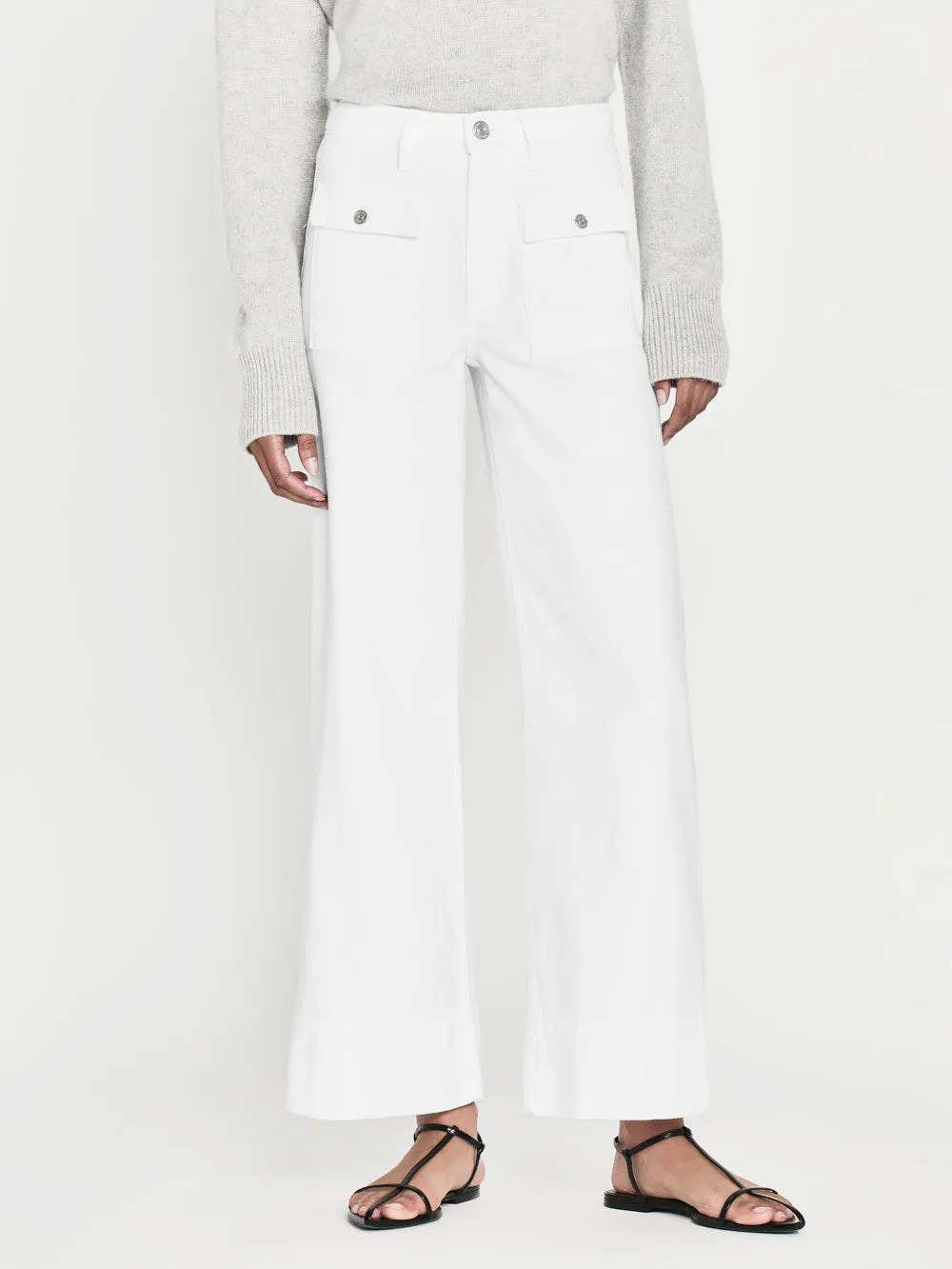 The 70's Patch Pocket Crop Straight -- White sold by Frame Denim product image thumbnail 2