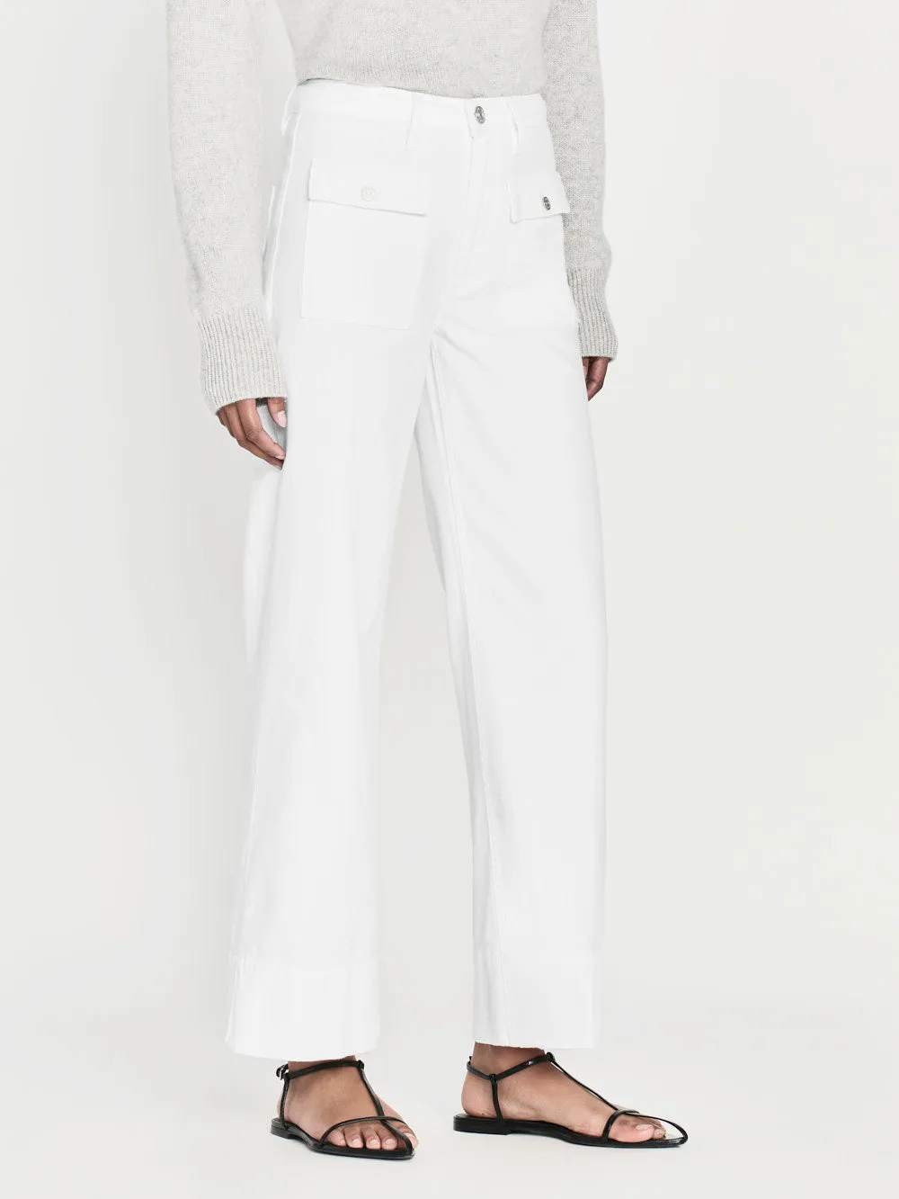 The 70's Patch Pocket Crop Straight -- White sold by Frame Denim product image thumbnail 4