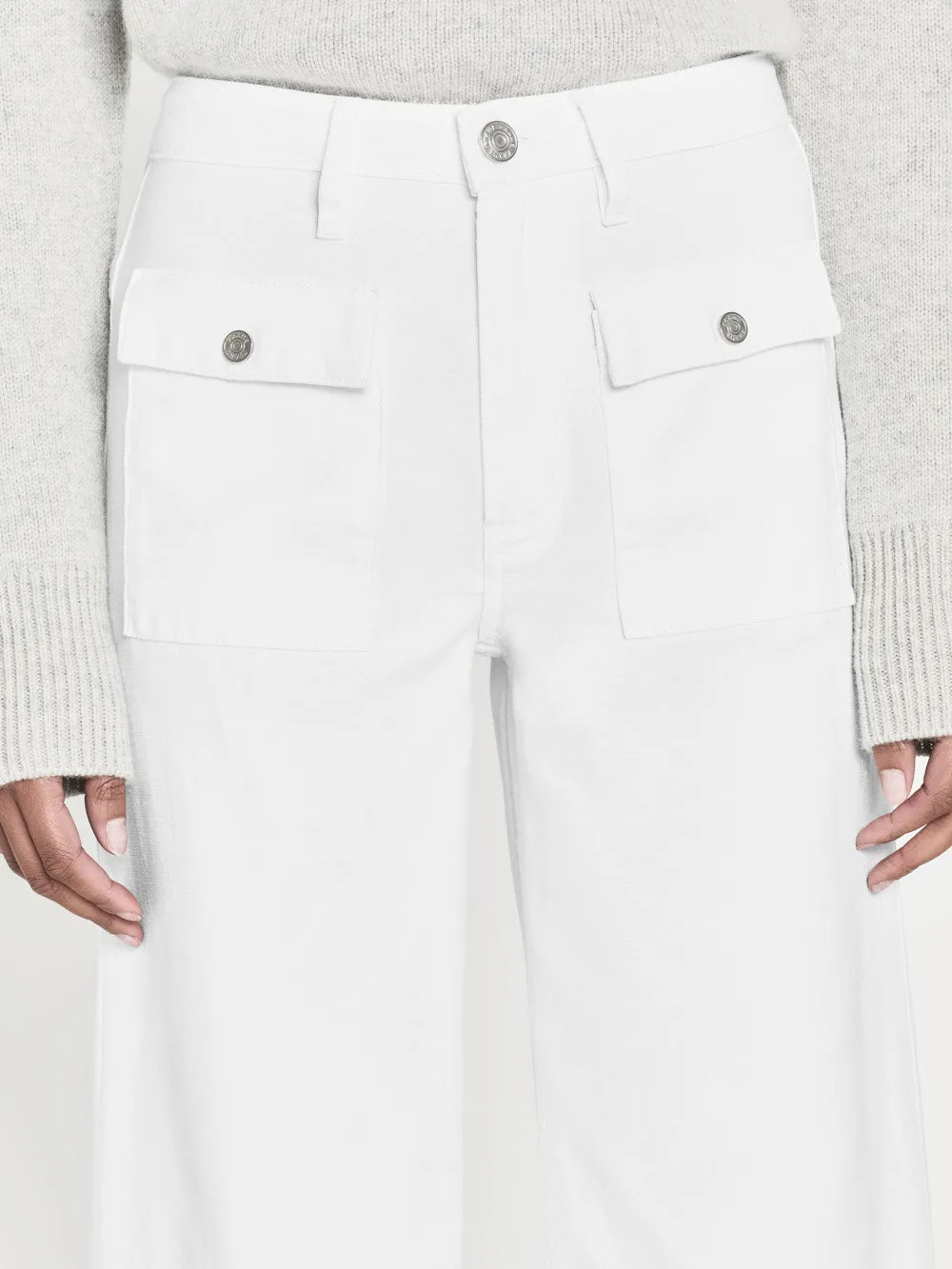 The 70's Patch Pocket Crop Straight -- White sold by Frame Denim product image thumbnail 5