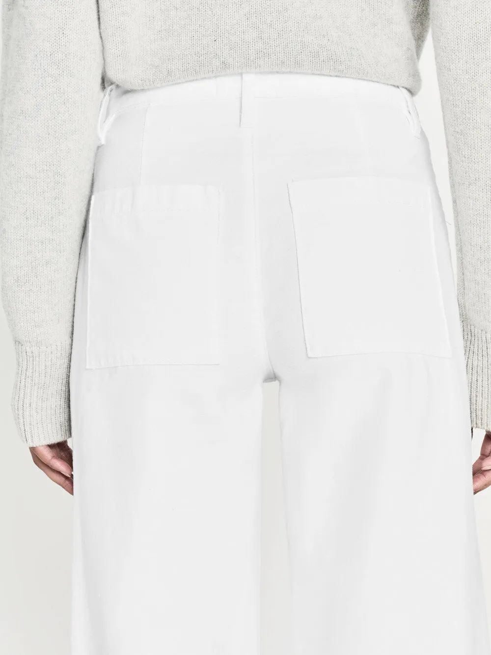 The 70's Patch Pocket Crop Straight -- White sold by Frame Denim product image thumbnail 3