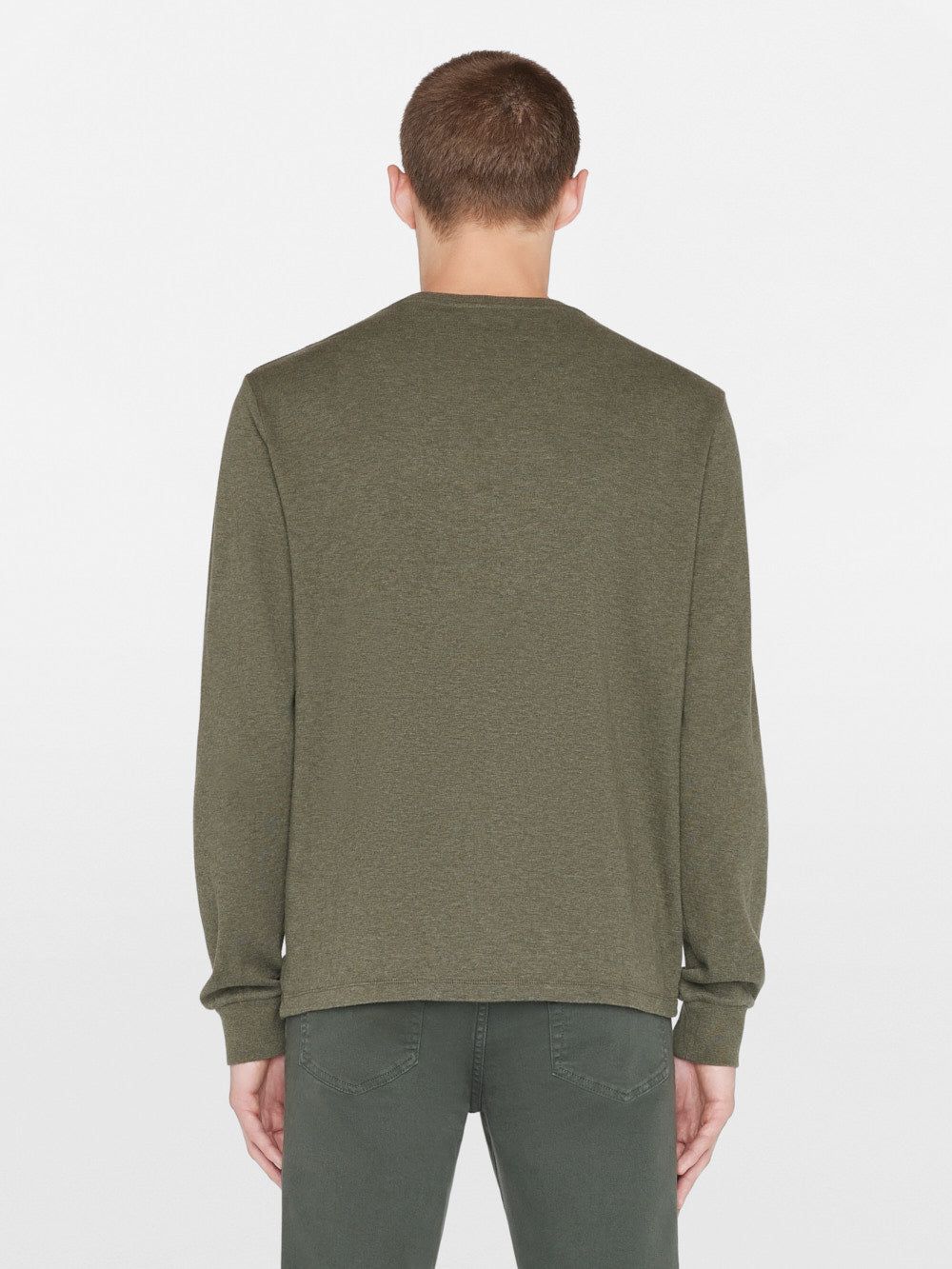 Duo Fold Long Sleeve Crew -- Heather Olive Green sold by Frame Denim product image thumbnail 8
