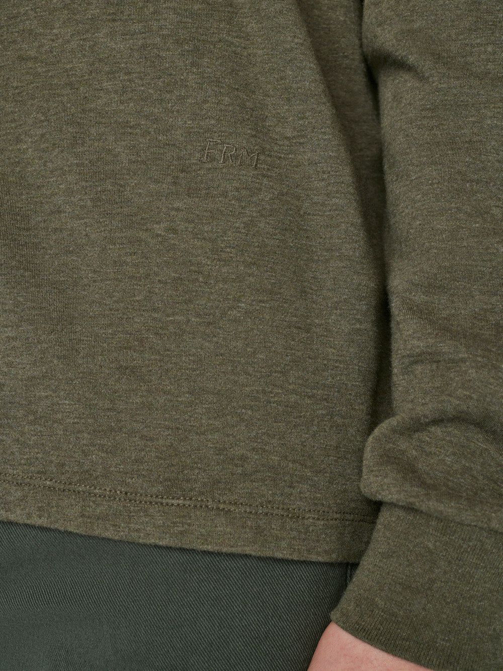 Duo Fold Long Sleeve Crew -- Heather Olive Green sold by Frame Denim product image thumbnail 5