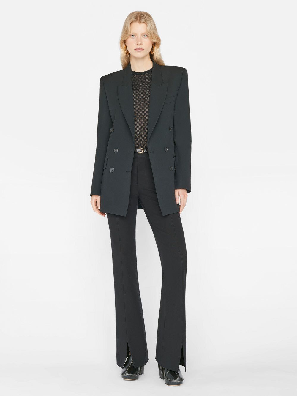 Mesh Lace Baby Tee -- Noir sold by Frame Denim product image thumbnail 3