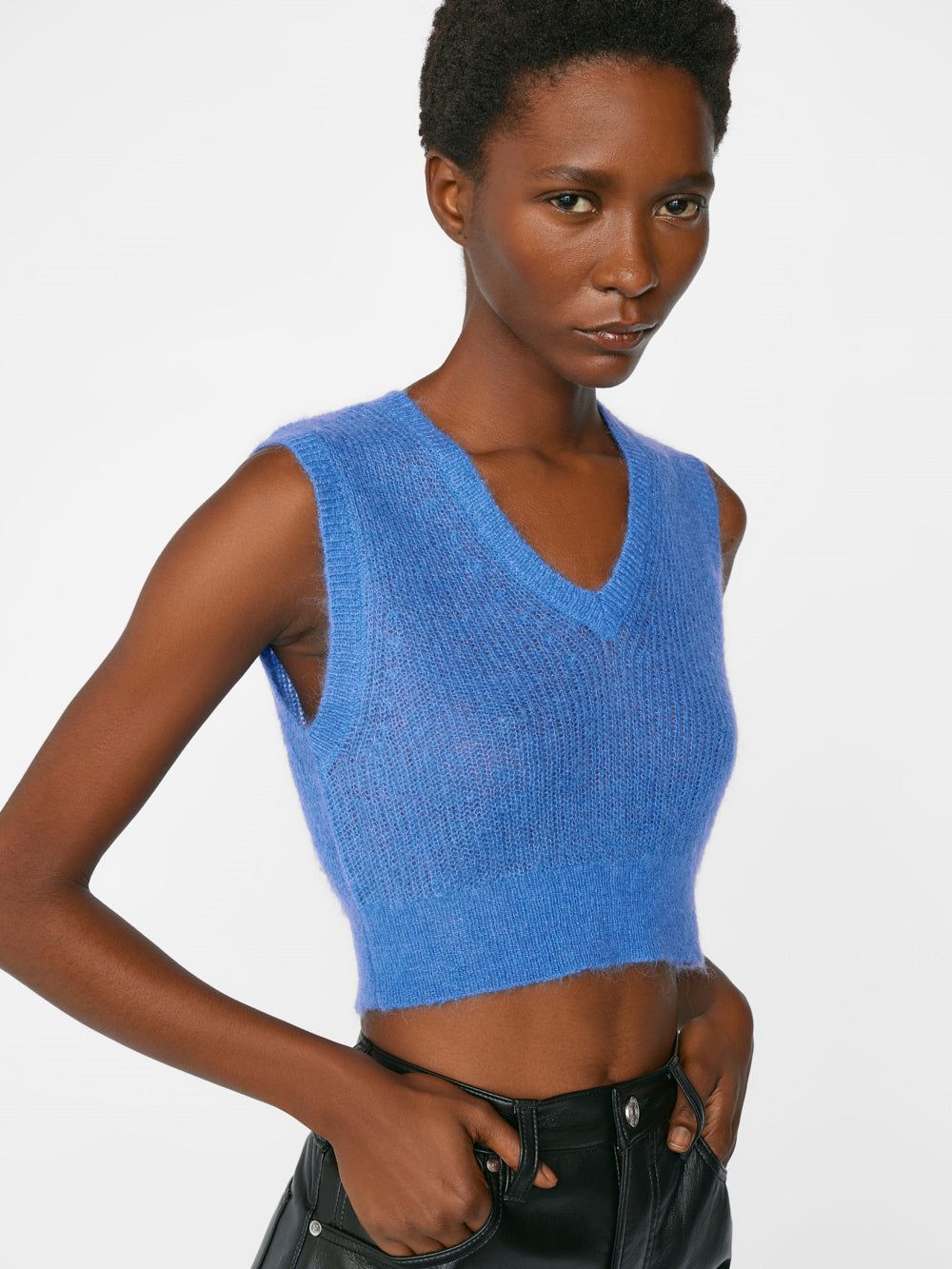 Shrunken Vest -- Cornflower Blue sold by Frame Denim product image thumbnail 4