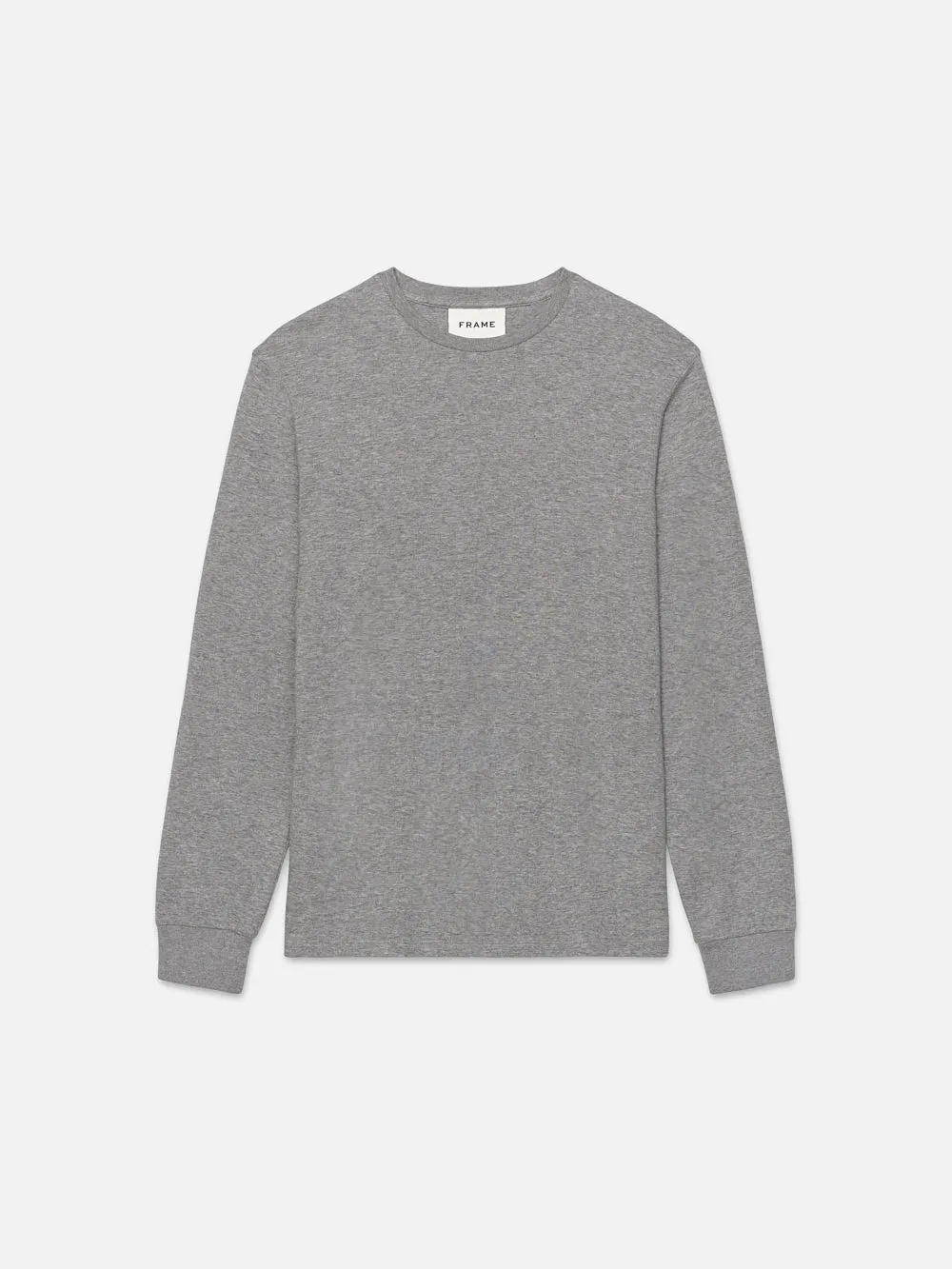 Duo Fold Long Sleeve Crew -- Heather Grey sold by Frame Denim