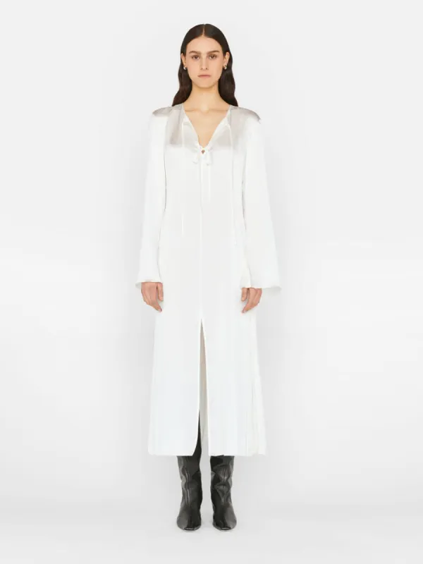 Tie Front Bell Sleeve Dress -- Off White made by Frame Denim