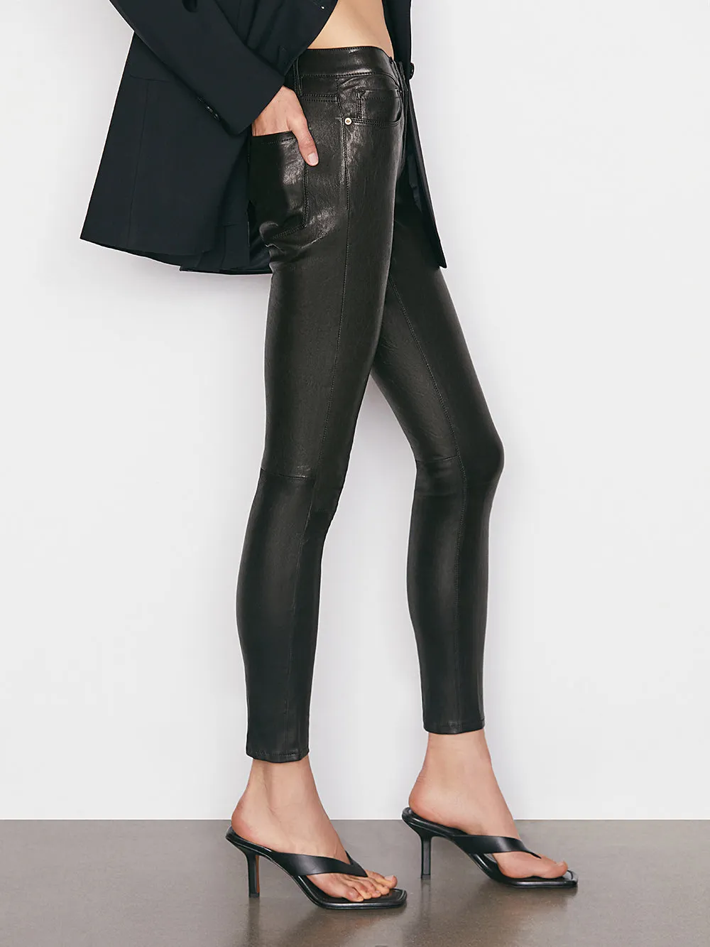 Le Skinny De Jeanne Leather Pant -- Washed Black sold by Frame Denim product image thumbnail 5