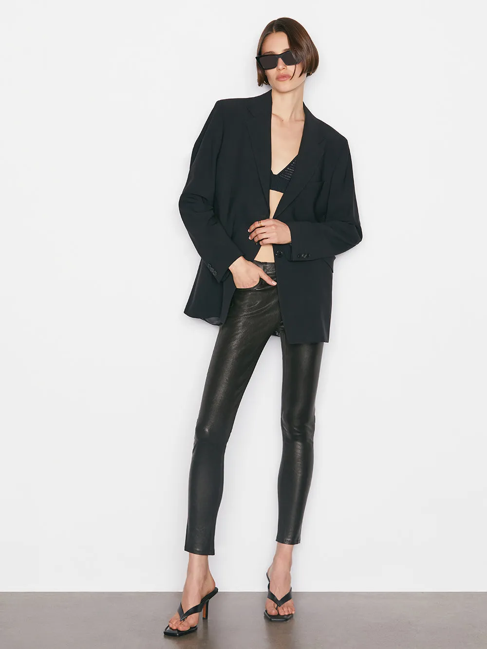 Le Skinny De Jeanne Leather Pant -- Washed Black sold by Frame Denim product image thumbnail 3