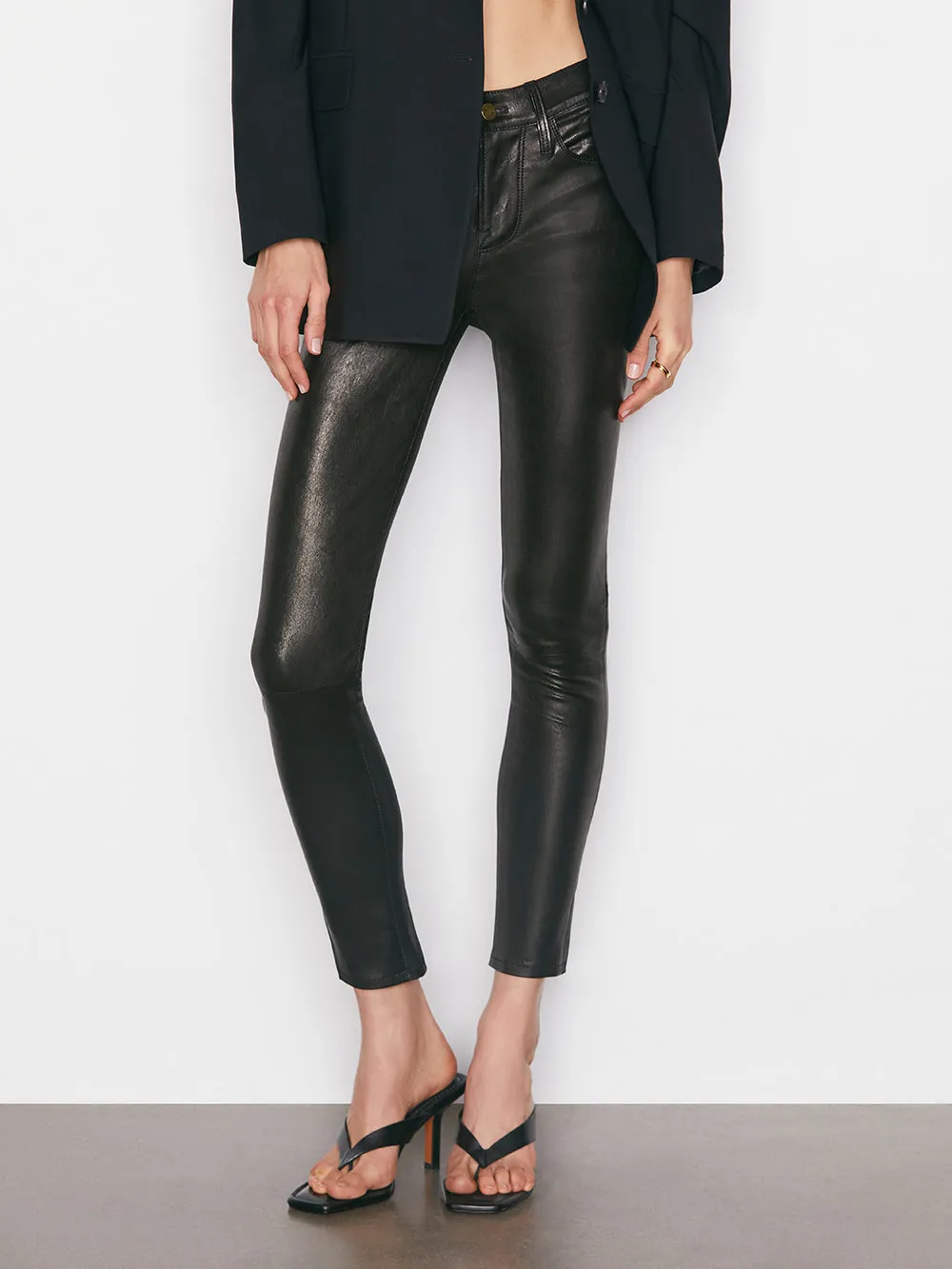 Le Skinny De Jeanne Leather Pant -- Washed Black sold by Frame Denim product image thumbnail 2