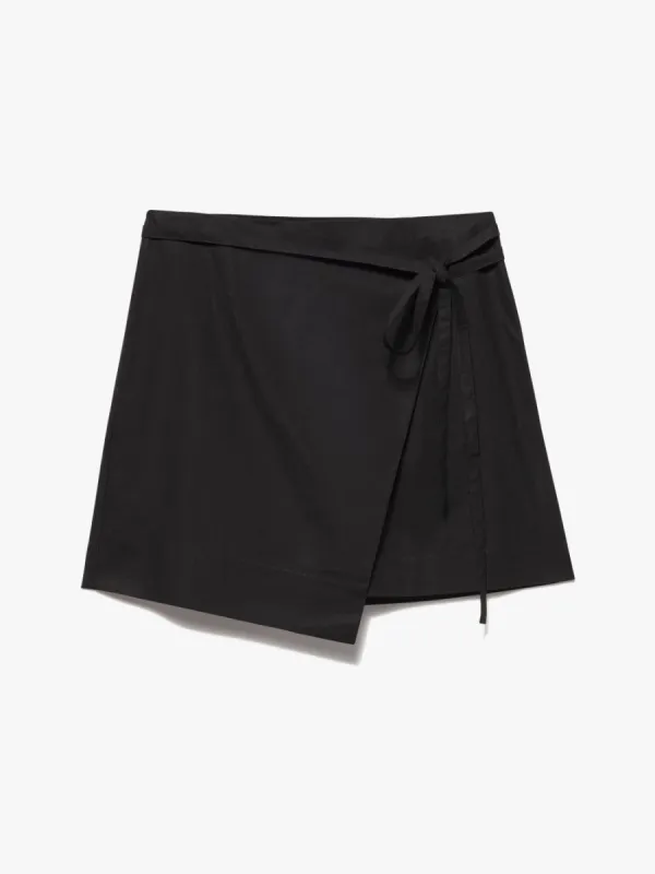 Wrap Mini Skirt -- Noir sold by Frame Denim