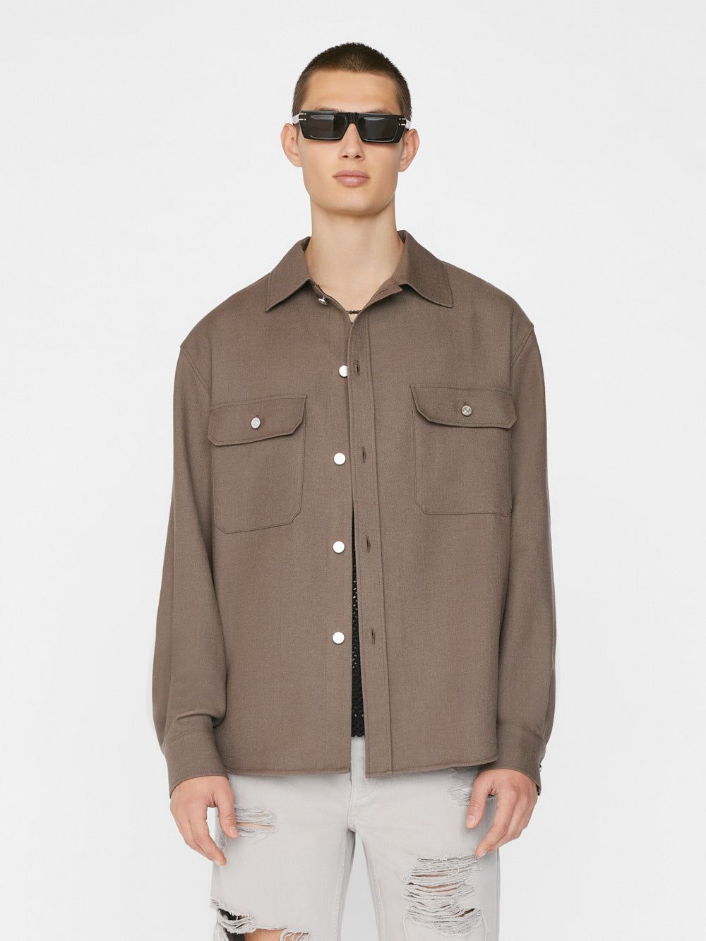 Textured Overshirt -- Smoke Wood sold by Frame Denim product image thumbnail 3