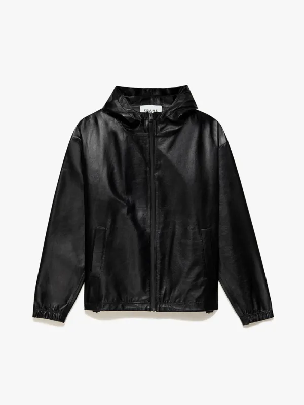 Clean Leather Hoodie -- Noir sold by Frame Denim