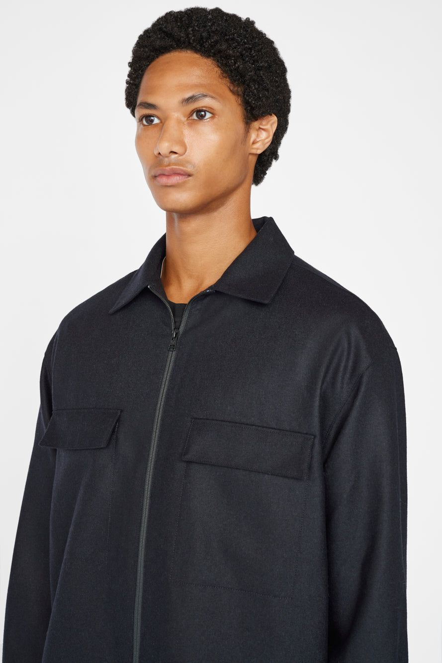 Modern Flannel Zip Shirt -- Navy sold by Frame Denim product image thumbnail 5