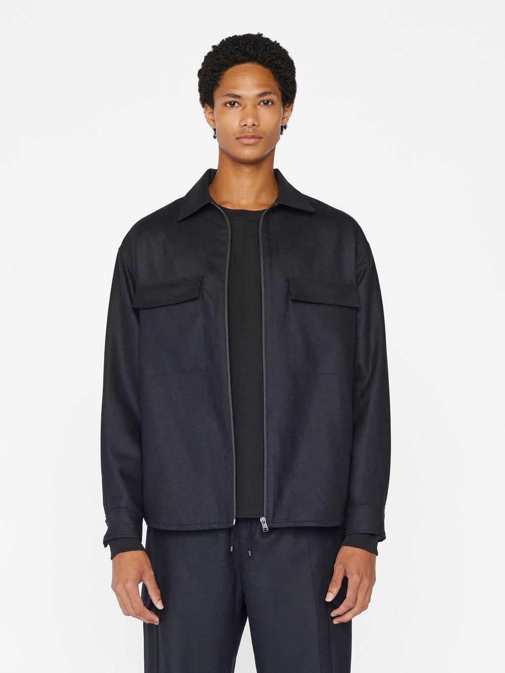 Modern Flannel Zip Shirt -- Navy sold by Frame Denim product image thumbnail 2