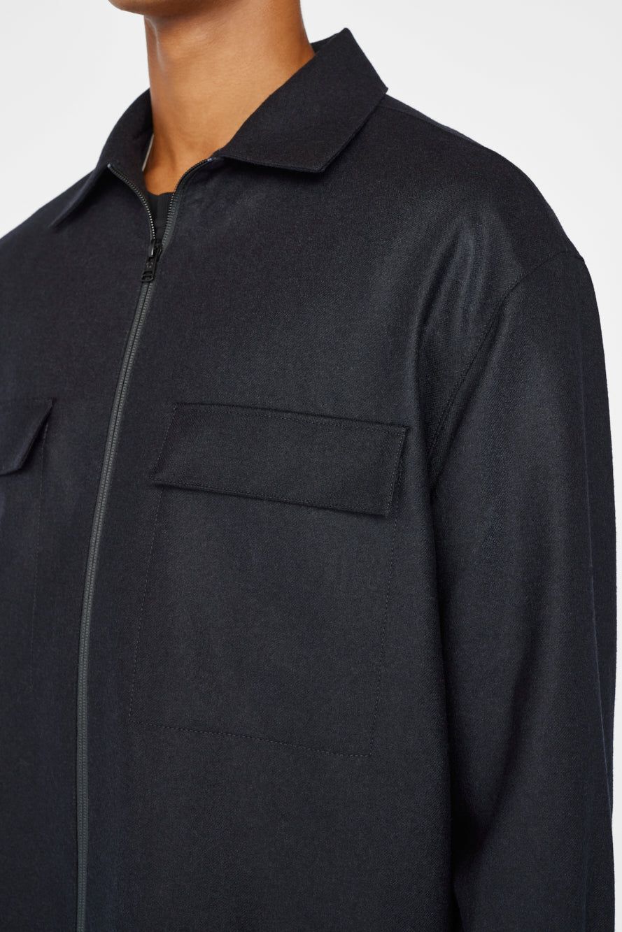 Modern Flannel Zip Shirt -- Navy sold by Frame Denim product image thumbnail 6