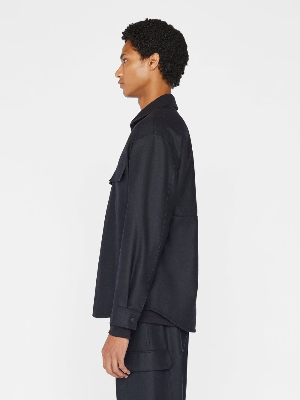 Modern Flannel Zip Shirt -- Navy sold by Frame Denim product image thumbnail 7